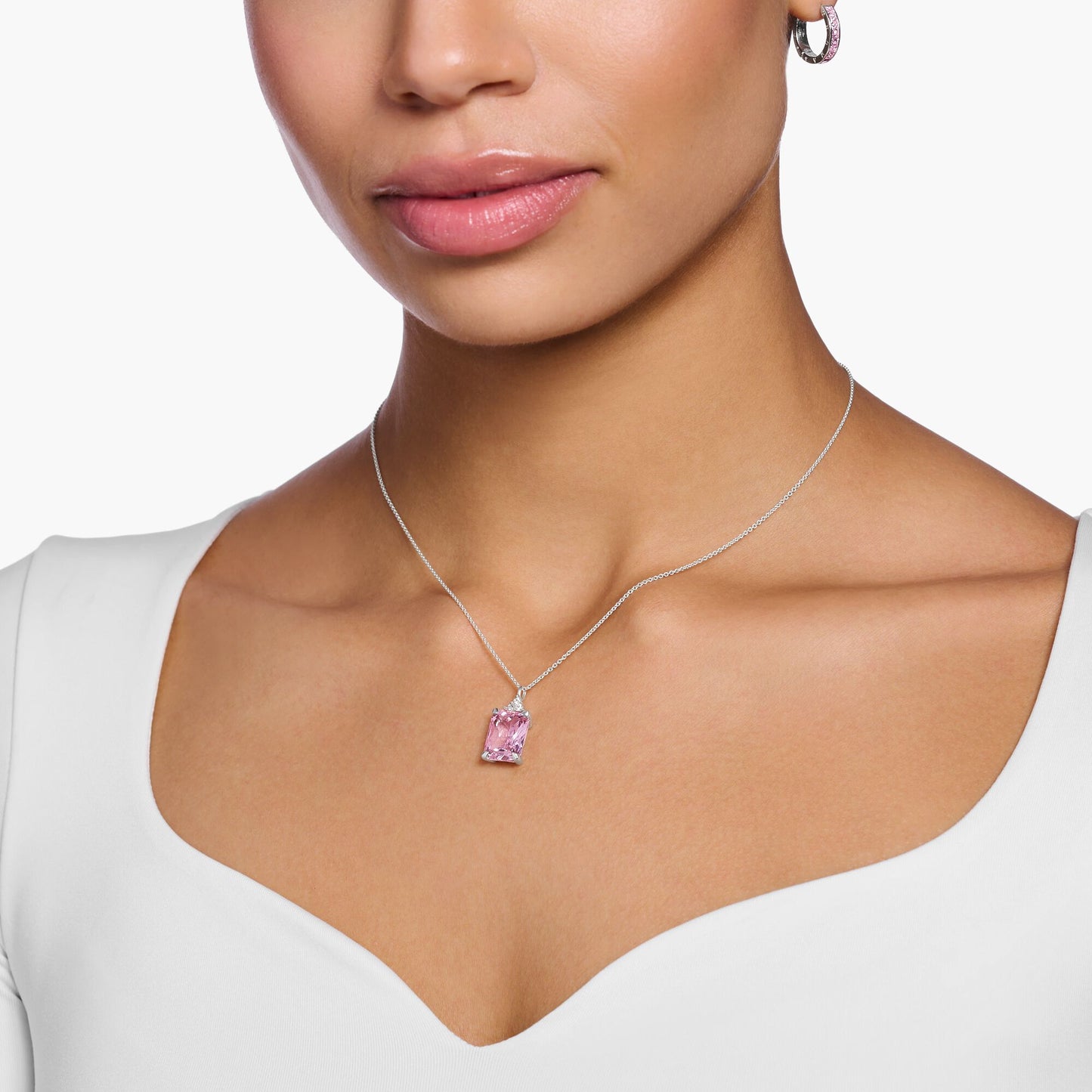 Thomas Sabo Kette rosa Stein