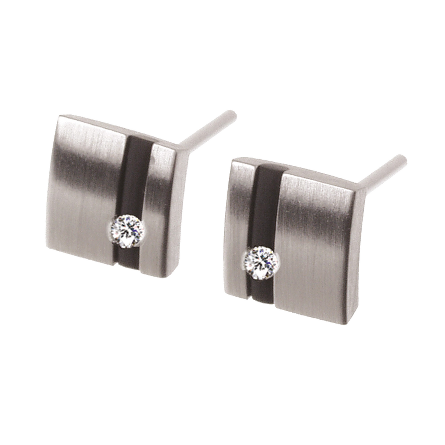 Ernstes Design Ohrringe Edelstahl mit Brillanten