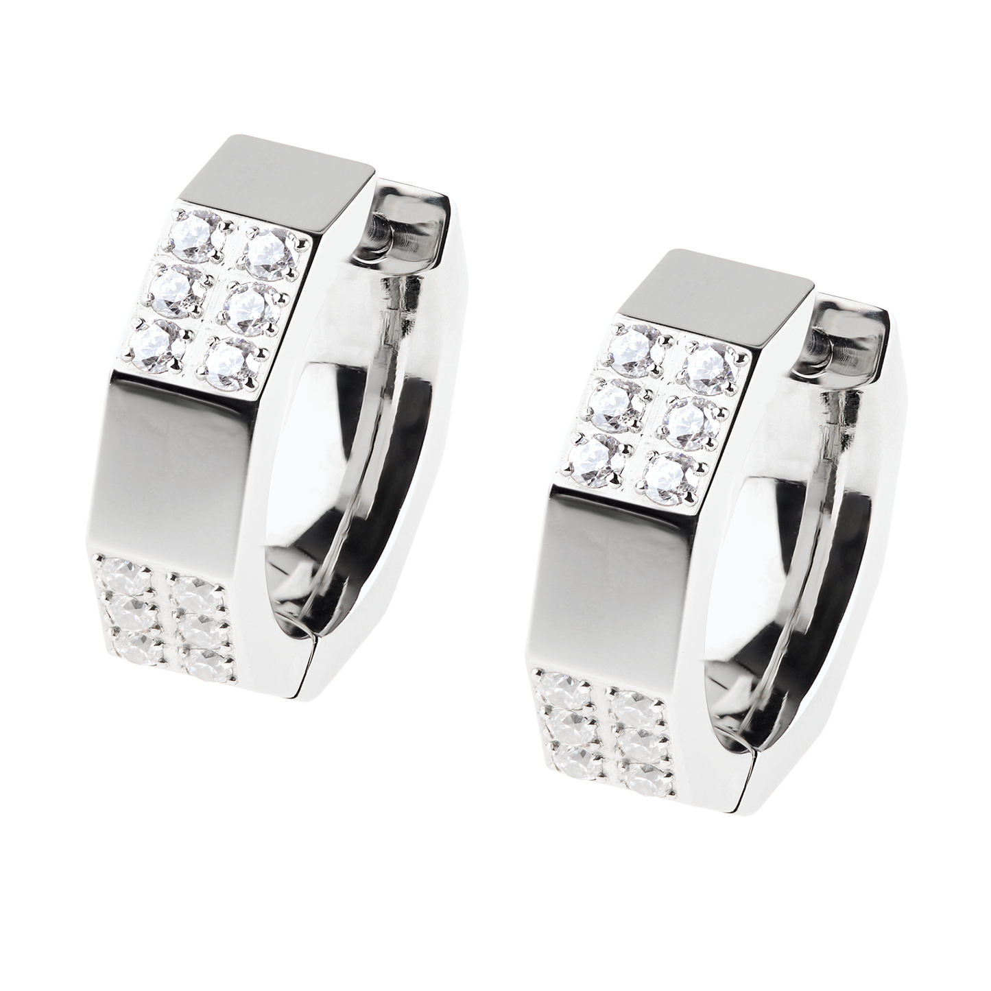 Ernstes Design Ohrringe Edelstahl mit Zirkonia