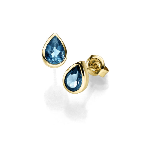 Ohrringe Gelbgold mit Topaz London Blue