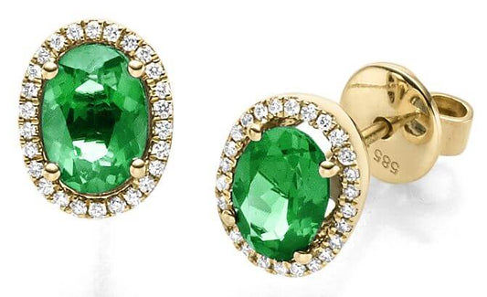 Ohrringe Gelbgold 585 Tsavorit und Brill.